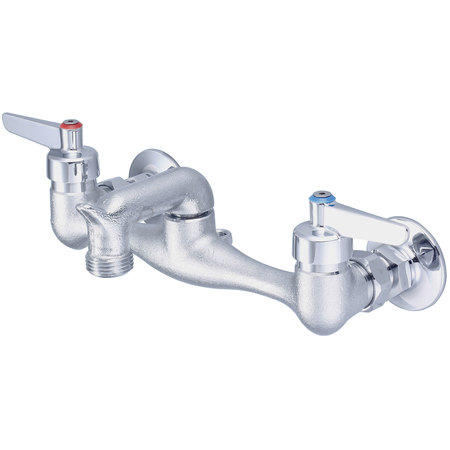 CENTRAL BRASS Two Handle Wallmount Service Sink Faucet, NPT, Wallmount, Rough Chrome, Weight: 4.4 80051-ULERC